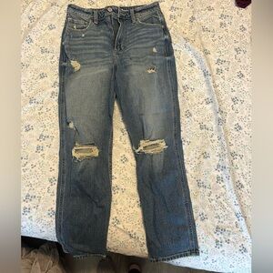 Distressed Blue Jeans